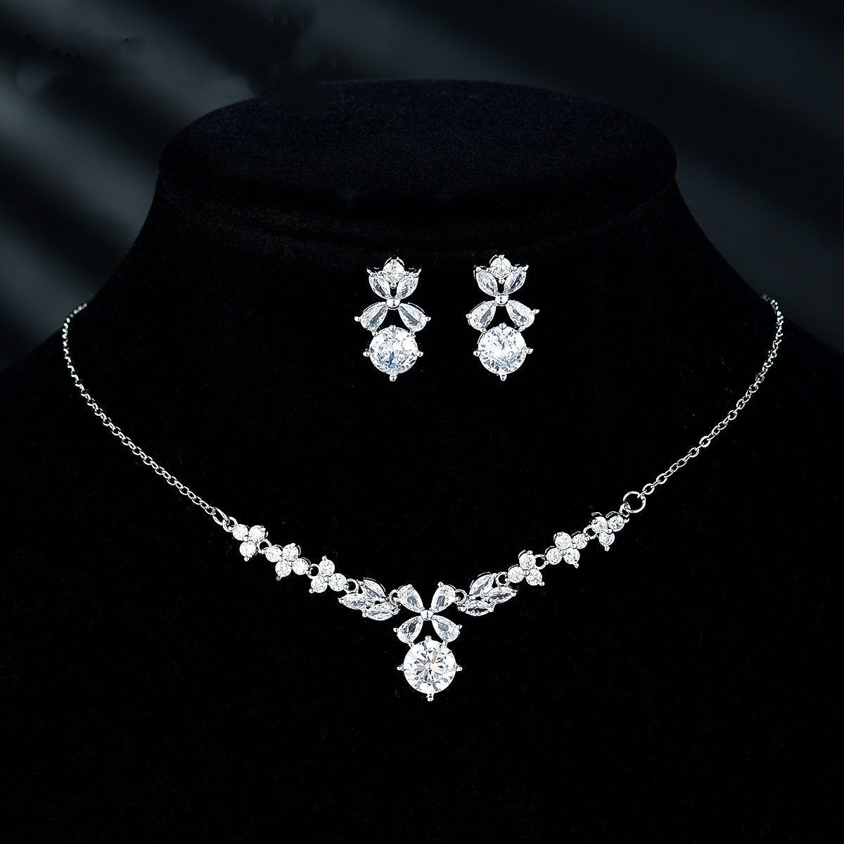 New Women's Ornament Bridal Necklace Earrings Jewelry Suit - Luzilly Bridal & Apparel