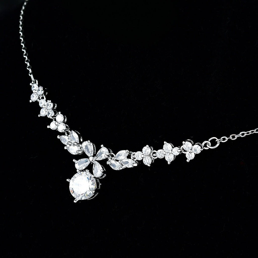 New Women's Ornament Bridal Necklace Earrings Jewelry Suit - Luzilly Bridal & Apparel