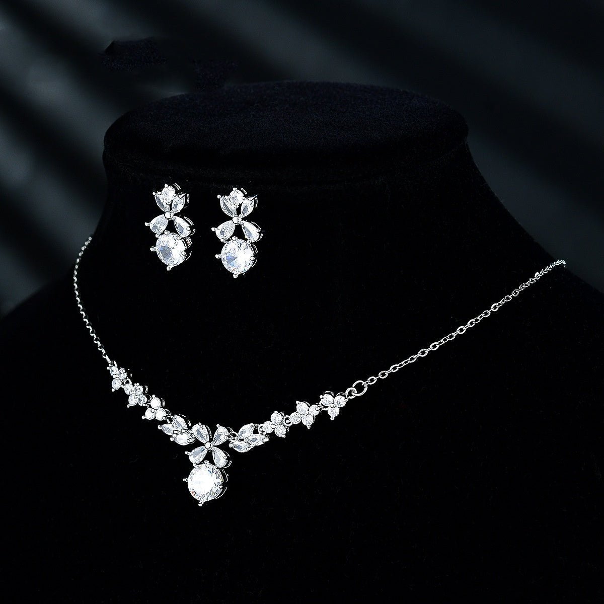 New Women's Ornament Bridal Necklace Earrings Jewelry Suit - Luzilly Bridal & Apparel