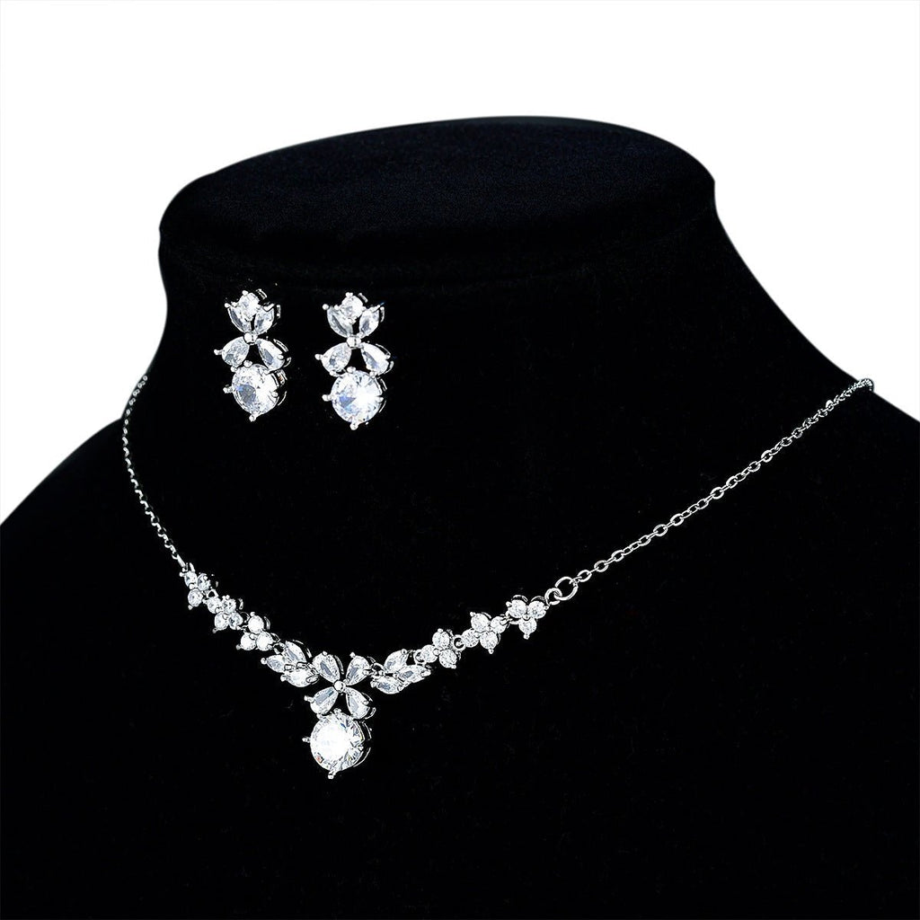 New Women's Ornament Bridal Necklace Earrings Jewelry Suit - Luzilly Bridal & Apparel