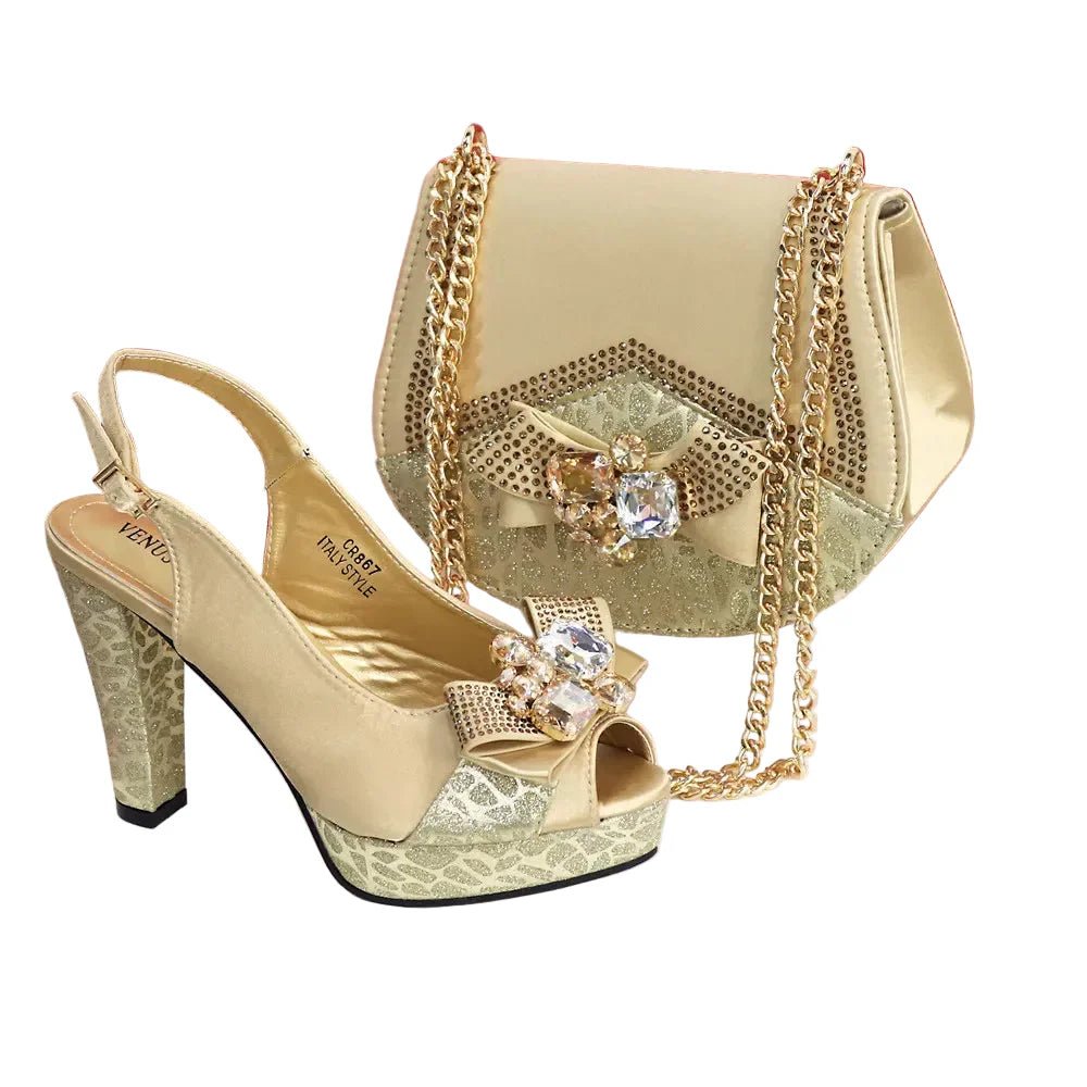 Newest Pumps Women High Heels Shoes and Bags Set JNB54 - Luzilly Bridal & Apparel