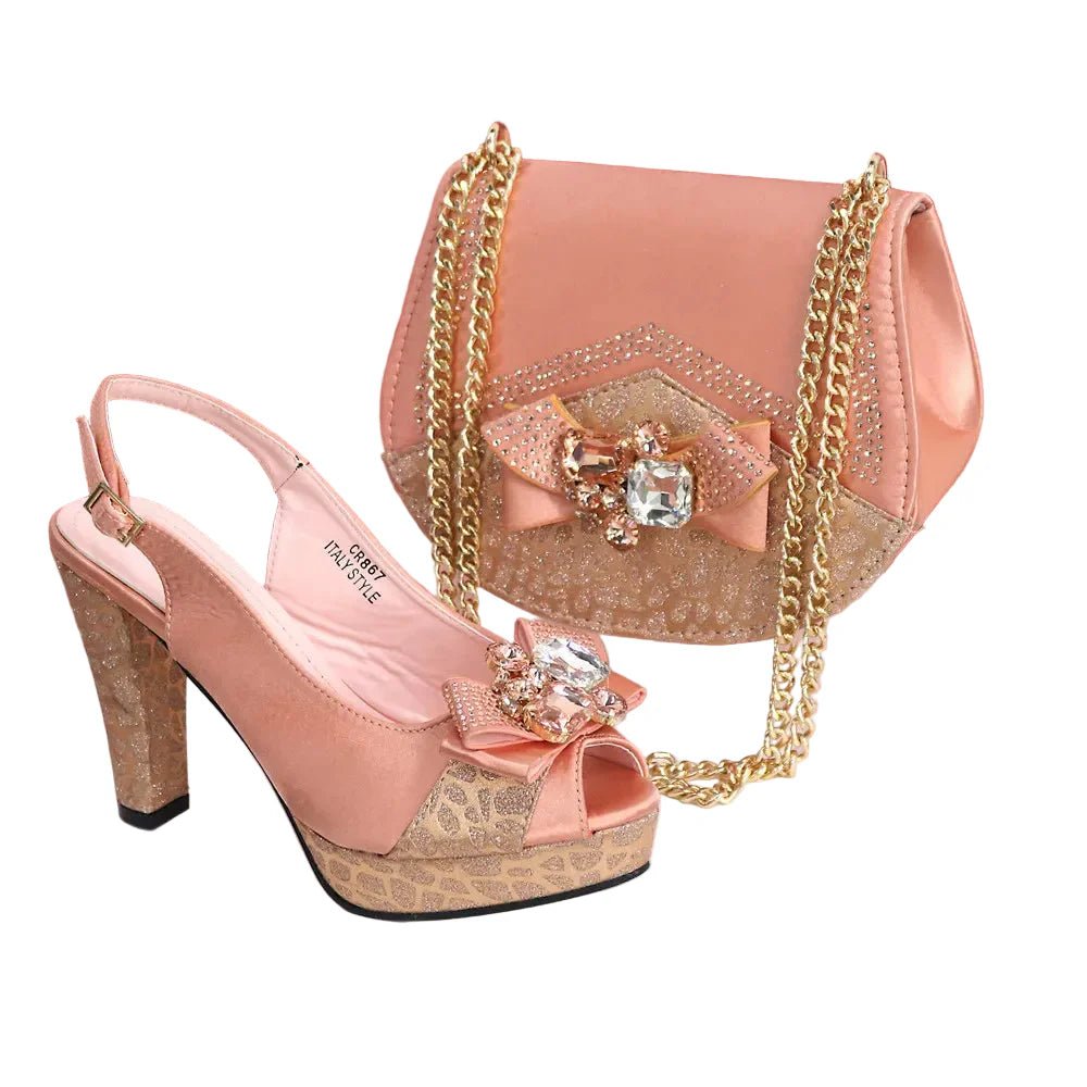 Newest Pumps Women High Heels Shoes and Bags Set JNB54 - Luzilly Bridal & Apparel