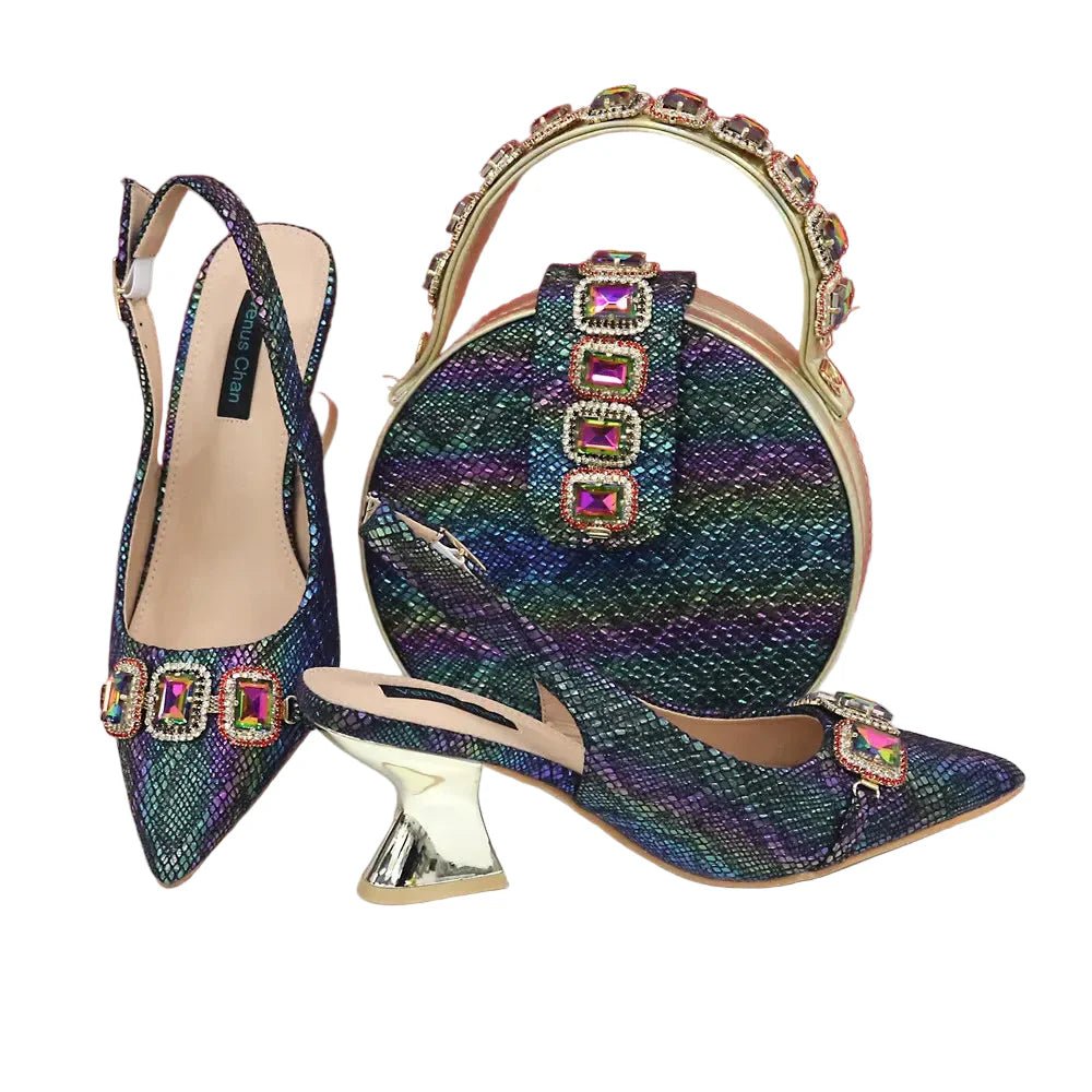 Newest Style Platform Shoes and Matching Bag Set JH654 - Luzilly Bridal & Apparel