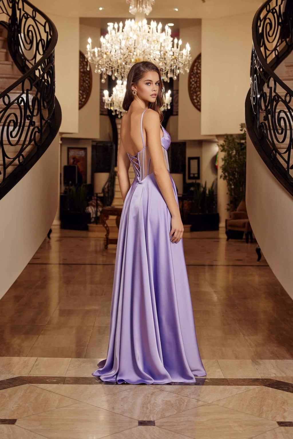 Nox Anabel A1738 Long A-Line Strapless Boned Corset Prom Dress - Luzilly Bridal & Apparel
