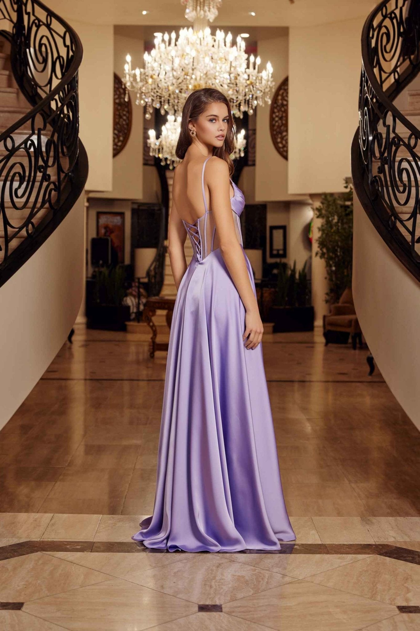 Nox Anabel A1738 Long A-Line Strapless Boned Corset Prom Dress - Luzilly Bridal & Apparel