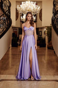 Nox Anabel A1738 Long A-Line Strapless Boned Corset Prom Dress - Luzilly Bridal & Apparel