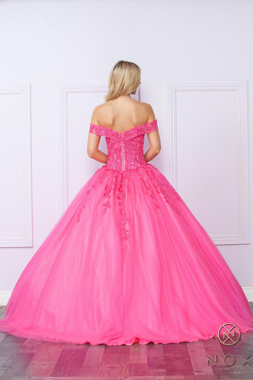 Nox Anabel H1349 Poofy Long Quinceanera Off the Shoulder Ballgown - Luzilly Bridal & Apparel