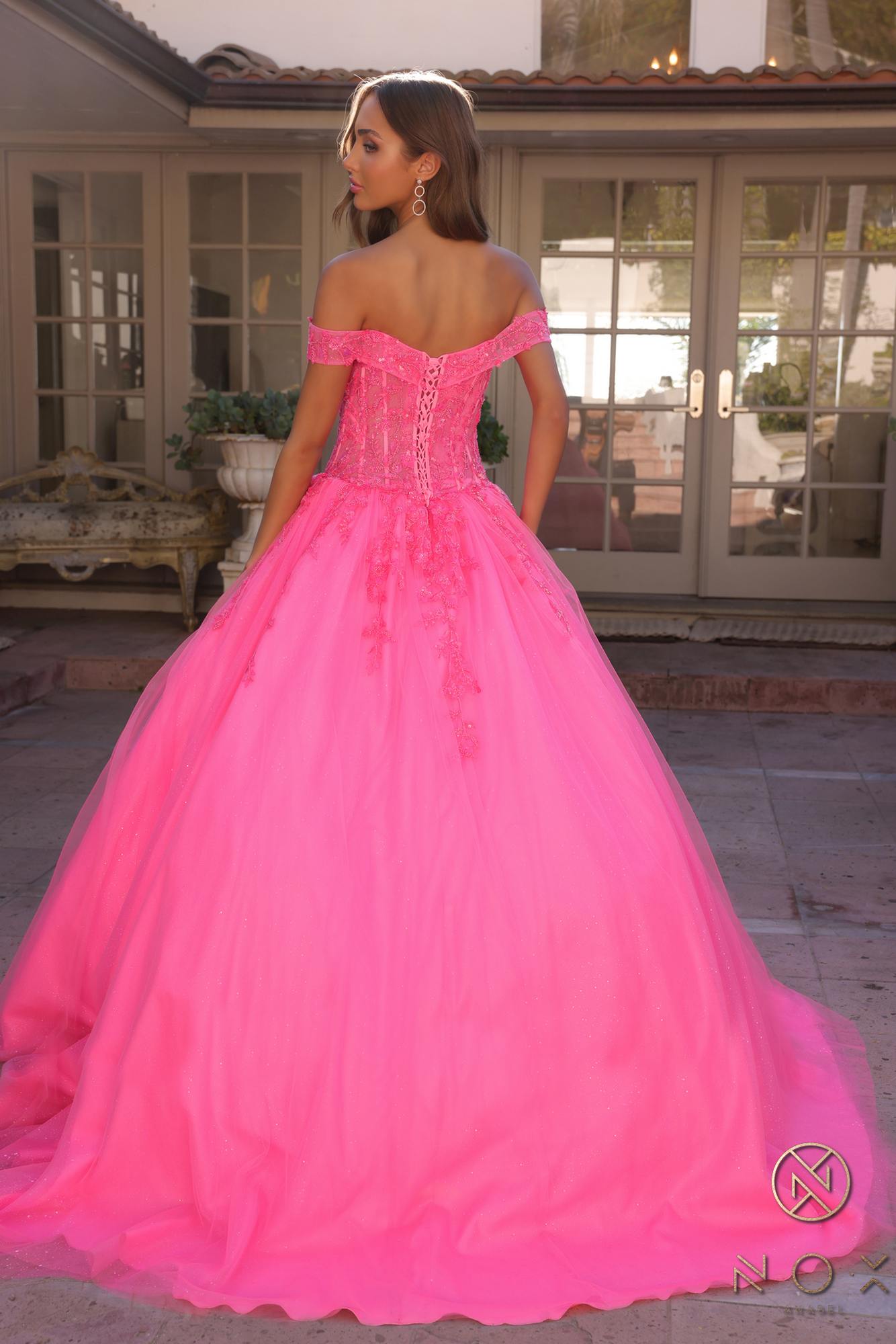 Nox Anabel H1349 Poofy Long Quinceanera Off the Shoulder Ballgown - Luzilly Bridal & Apparel