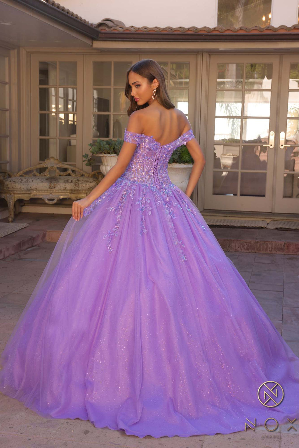 Nox Anabel H1349 Poofy Long Quinceanera Off the Shoulder Ballgown - Luzilly Bridal & Apparel