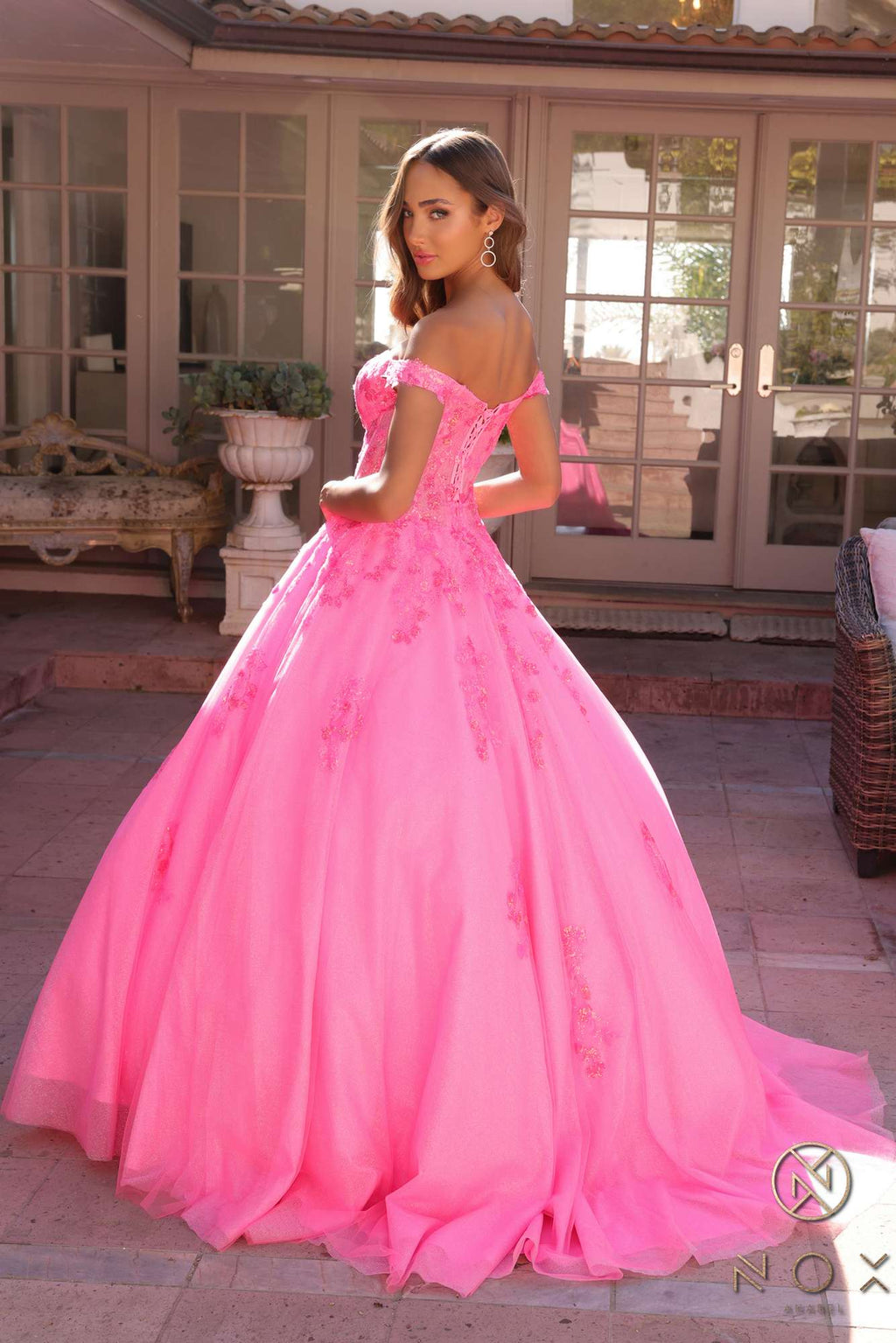 Nox Anabel H1352 Poofy A-Line Ballgown Off the Shoulder Quinceanera Dress - Luzilly Bridal & Apparel
