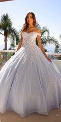 Nox Anabel H1352 Poofy A-Line Ballgown Off the Shoulder Quinceanera Dress - Luzilly Bridal & Apparel