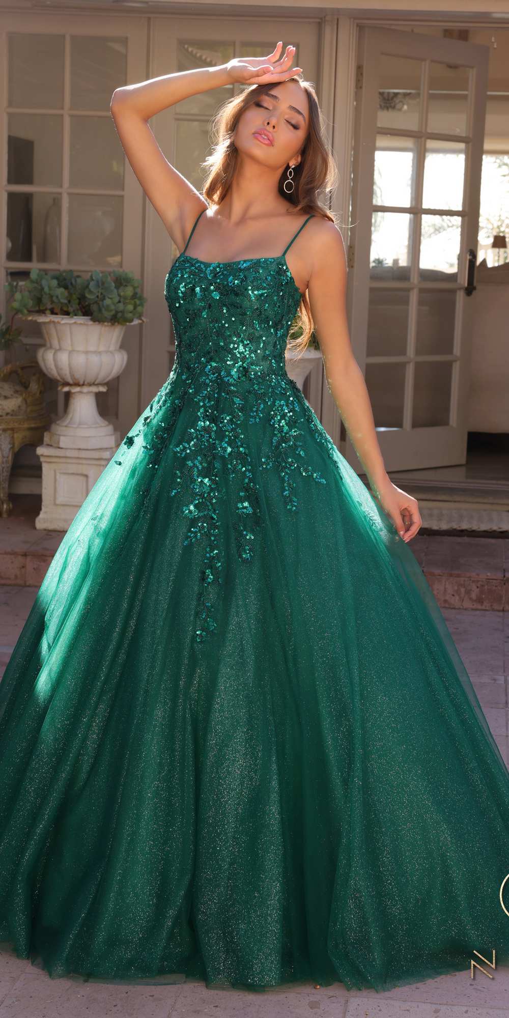 Nox Anabel H1464 Square Neck Poofy A-Line Quinceanera Gown - Luzilly Bridal & Apparel