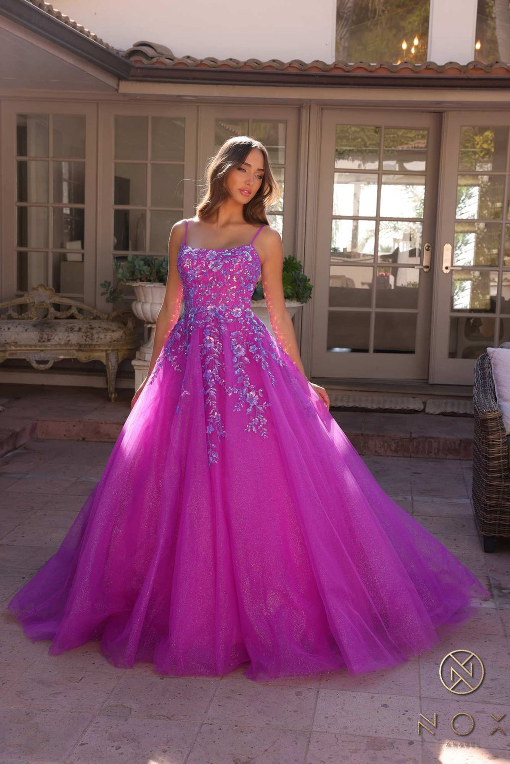 Nox Anabel H1464 Square Neck Poofy A-Line Quinceanera Gown - Luzilly Bridal & Apparel