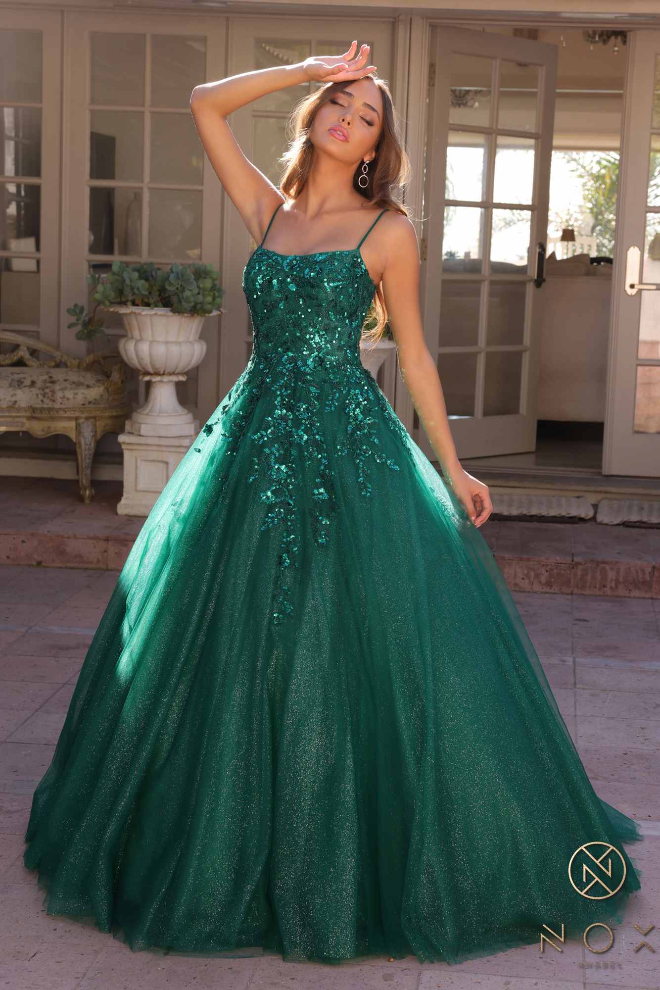 Nox Anabel H1464 Square Neck Poofy A-Line Quinceanera Gown - Luzilly Bridal & Apparel