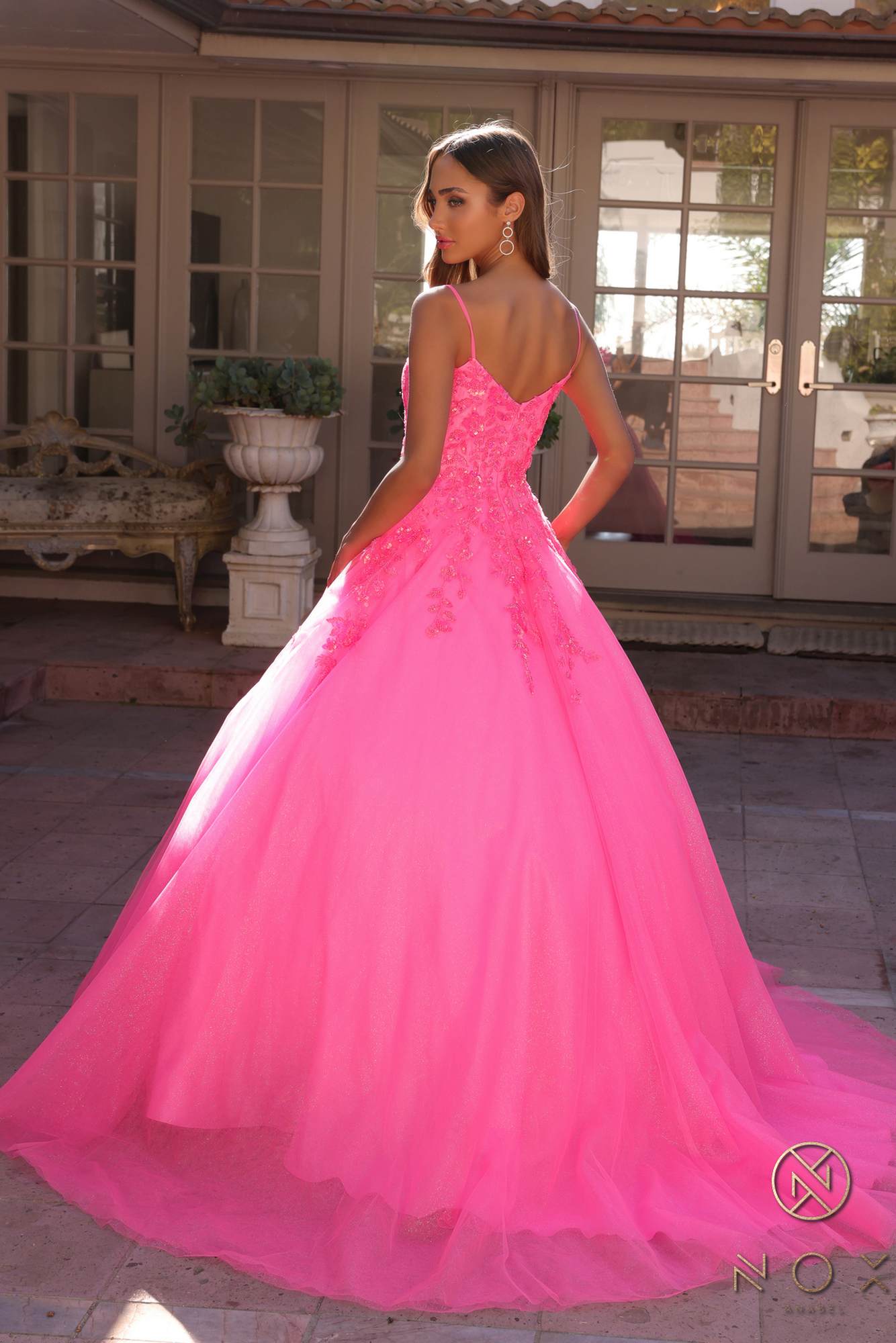 Nox Anabel H1464 Square Neck Poofy A-Line Quinceanera Gown - Luzilly Bridal & Apparel