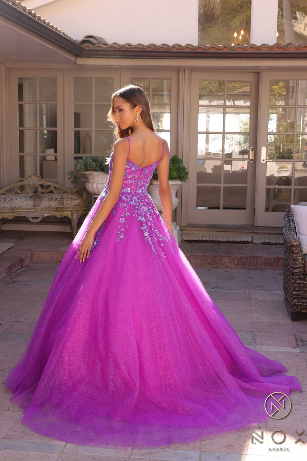 Nox Anabel H1464 Square Neck Poofy A-Line Quinceanera Gown - Luzilly Bridal & Apparel