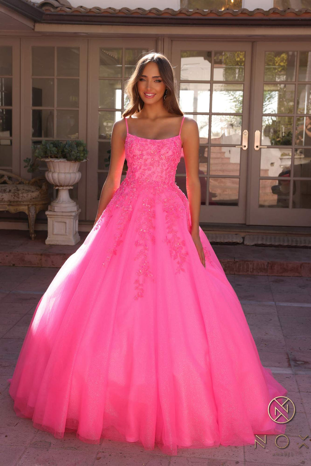Nox Anabel H1464 Square Neck Poofy A-Line Quinceanera Gown - Luzilly Bridal & Apparel