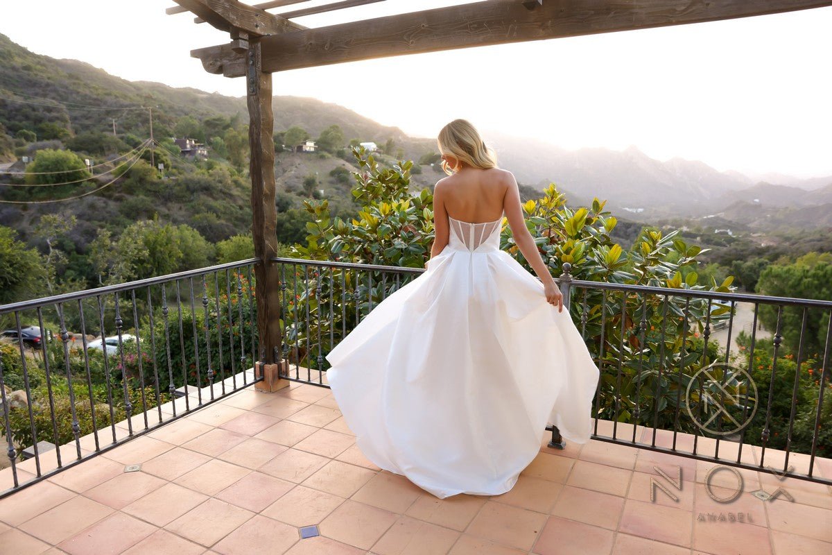 Nox Anabel JE988 Strapless Corset A-Line Wedding Gown - Luzilly Bridal & Apparel