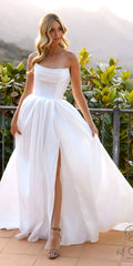 Nox Anabel JE988 Strapless Corset A-Line Wedding Gown - Luzilly Bridal & Apparel