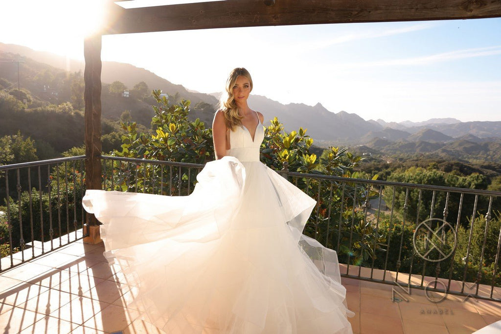 Nox Anabel JE997 Long Sleeveless Layered A-Line Wedding Gown - Luzilly Bridal & Apparel