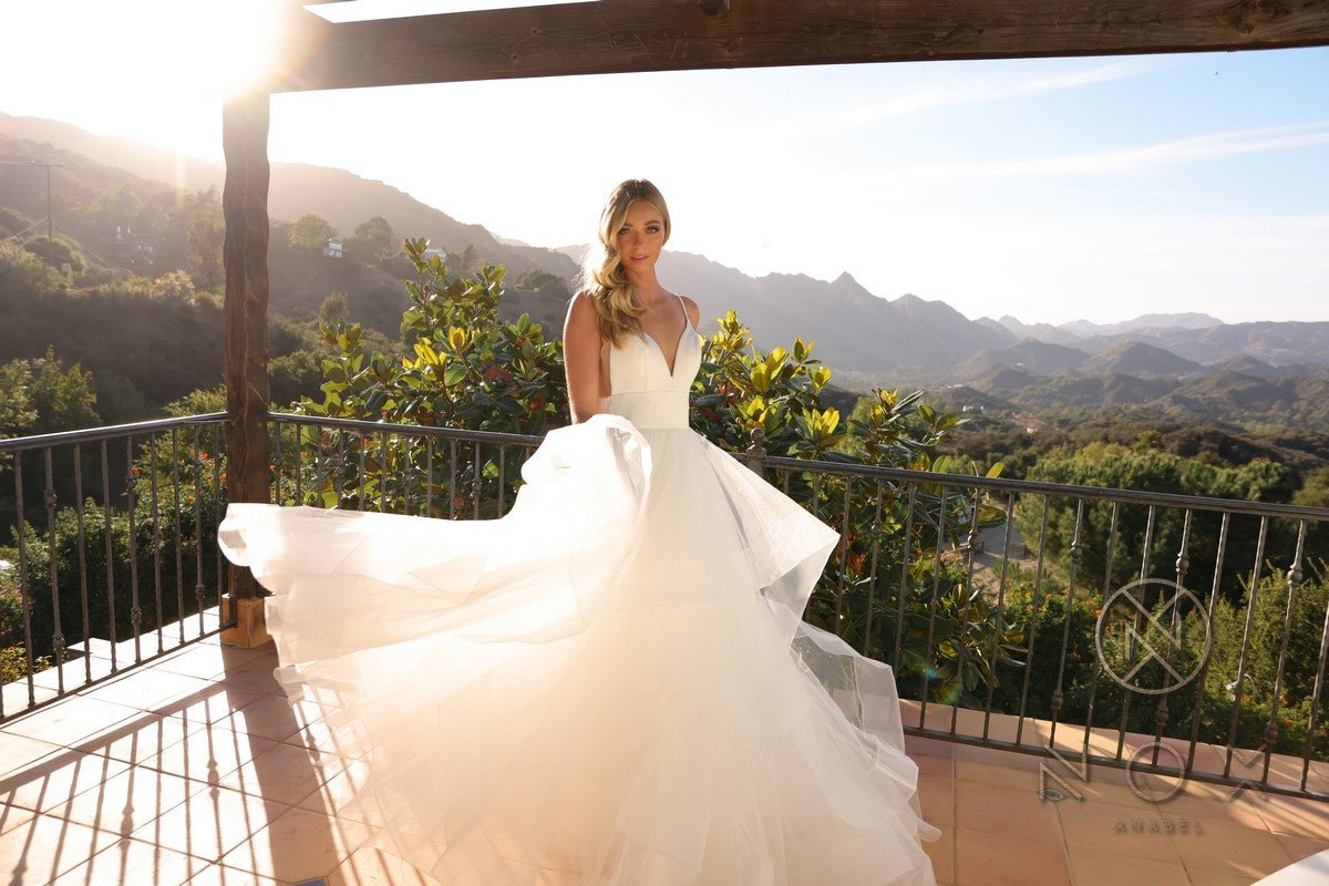 Nox Anabel JE997 Long Sleeveless Layered A-Line Wedding Gown - Luzilly Bridal & Apparel
