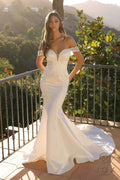 Nox Anabel JW979 Off-Shoulder Mermaid Wedding Dress - Luzilly Bridal & Apparel