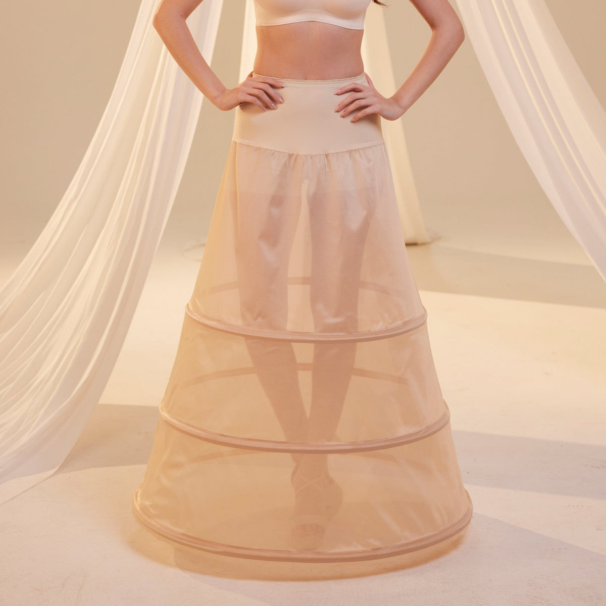 Nude A-Line 3-Hoop Petticoat - Luzilly Bridal & Apparel