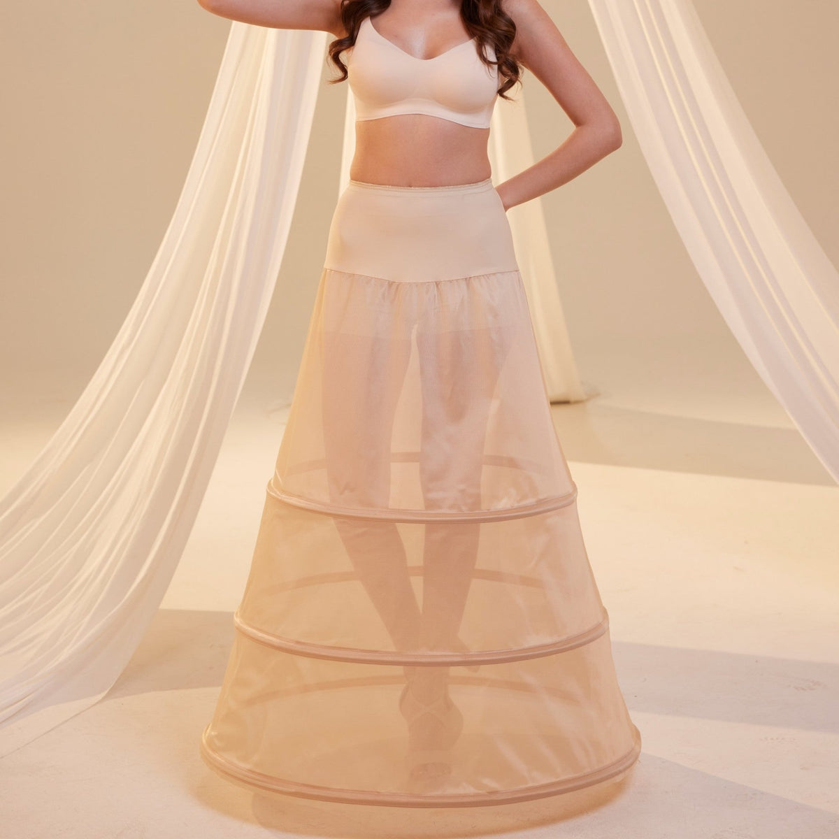 Nude A-Line 3-Hoop Petticoat - Luzilly Bridal & Apparel