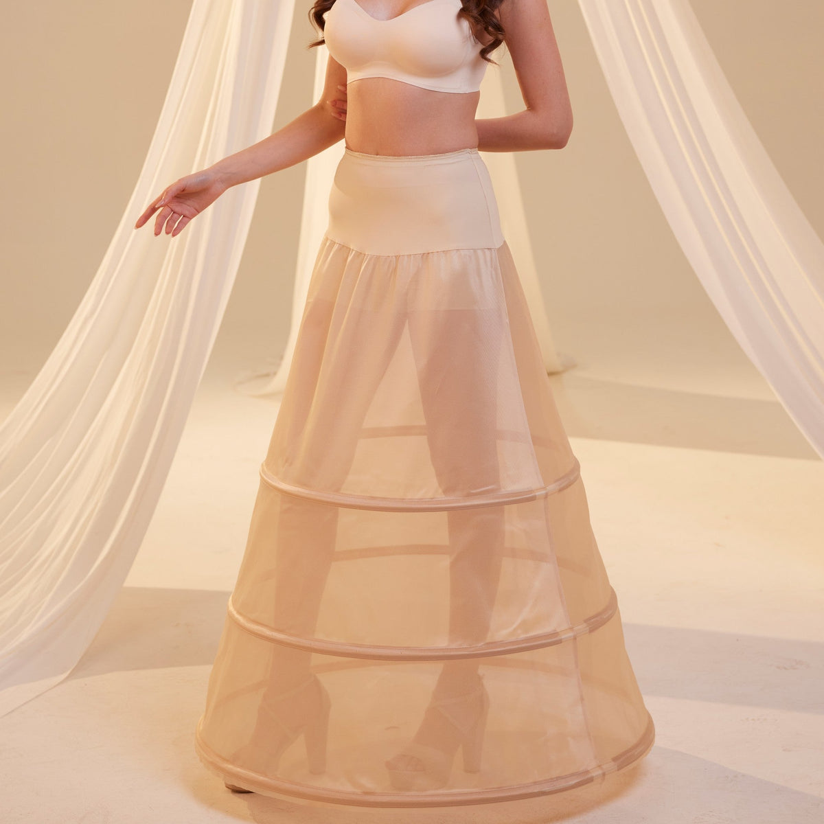 Nude A-Line 3-Hoop Petticoat - Luzilly Bridal & Apparel