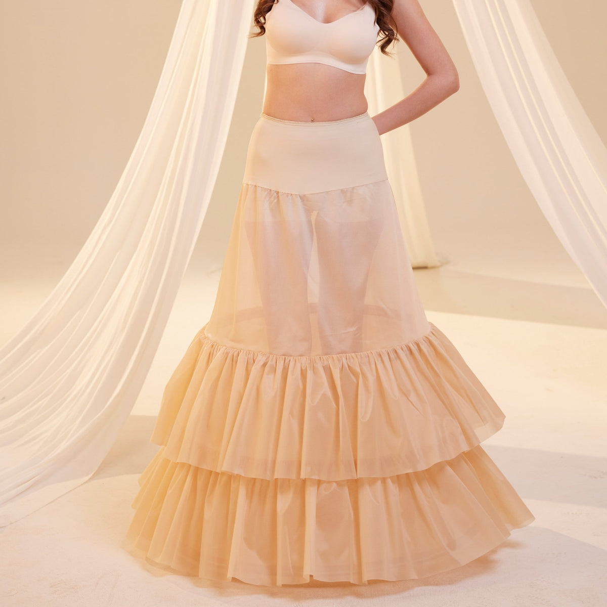 Nude Trumpet 3-Hoop Petticoat - Luzilly Bridal & Apparel