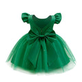 OBEEII | Baby Girl Party Dress | Infant Flower Girl Dress | Ruffle Sleeve Satin Pearls Tulle | Tutu Dress Bowknot | V Back-Pageant -Wedding -Birthday-Formal Party Dresses - Green - 12-18 Months -  BAAA51110004 - Luzilly Bridal & Apparel