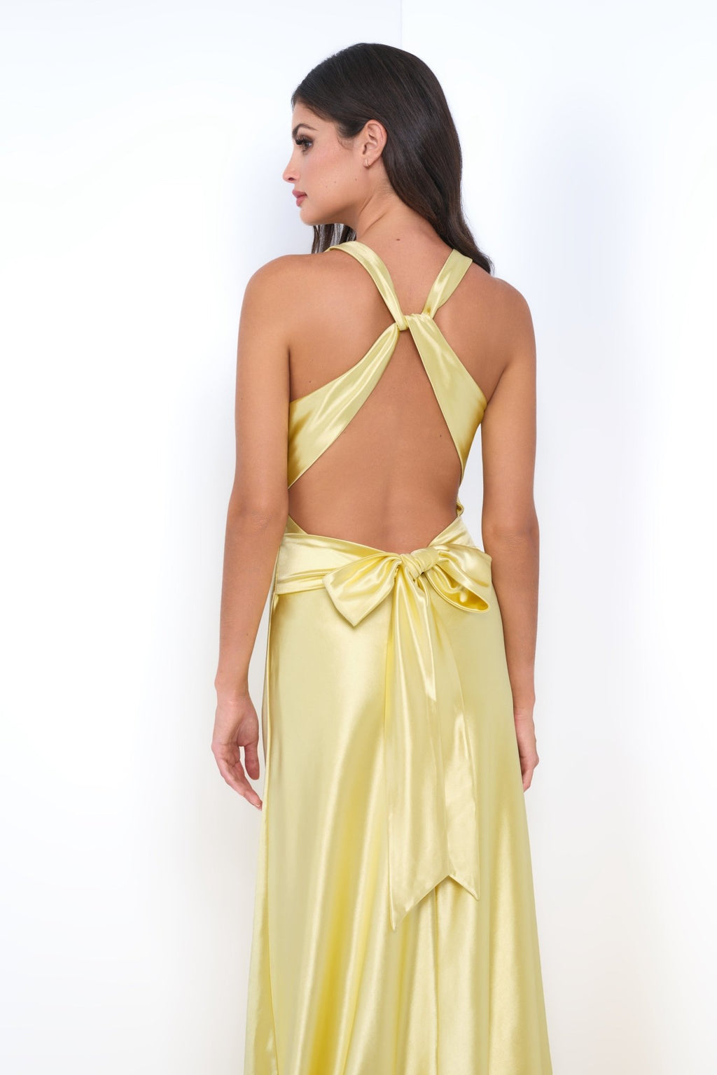 Odette Maxi Dress - Pink - Open Back With Adjustable Bow Tie Detail - Luzilly Bridal & Apparel