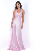 Odette Maxi Dress - Pink - Open Back With Adjustable Bow Tie Detail - Luzilly Bridal & Apparel