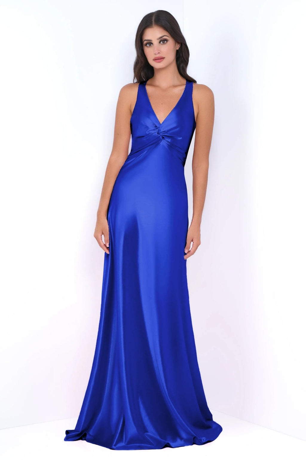 Odette Maxi Dress - Royal - Open Back With Adjustable Bow Tie Detail - Luzilly Bridal & Apparel