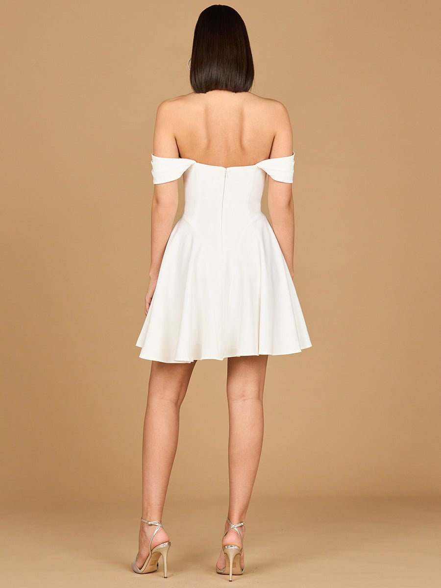 Off Shoulder, A-line Bridal Short Dress - Luzilly Bridal & Apparel
