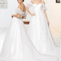 Off-Shoulder A-Line Wedding Gown with Corset Back - Luzilly Bridal & Apparel