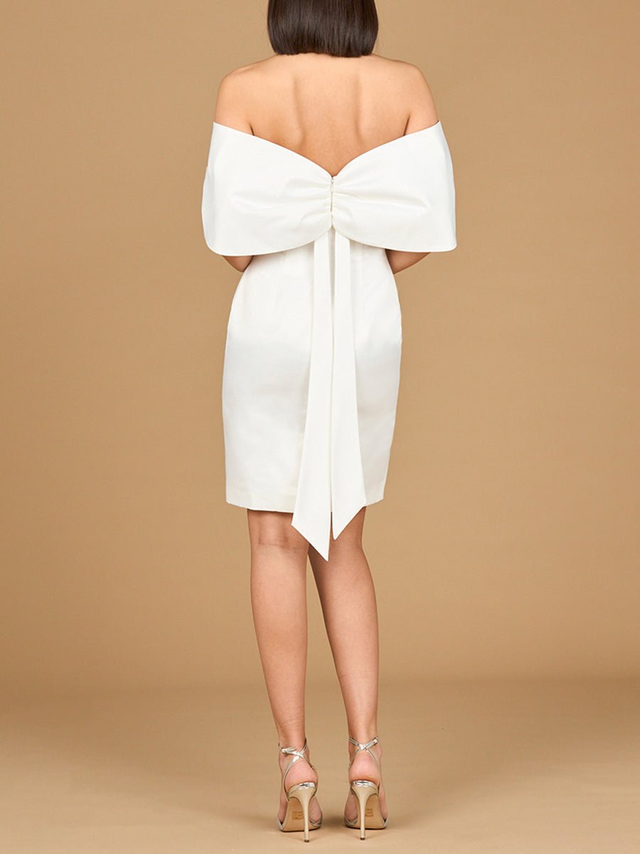 Off Shoulder Bridal Short with Bow - Luzilly Bridal & Apparel