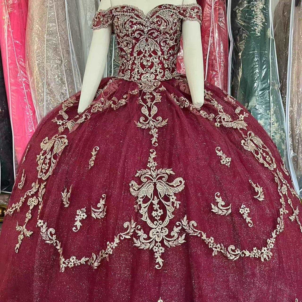 Off-Shoulder Corset-Back Quinceañera Gown - Luzilly Bridal & Apparel