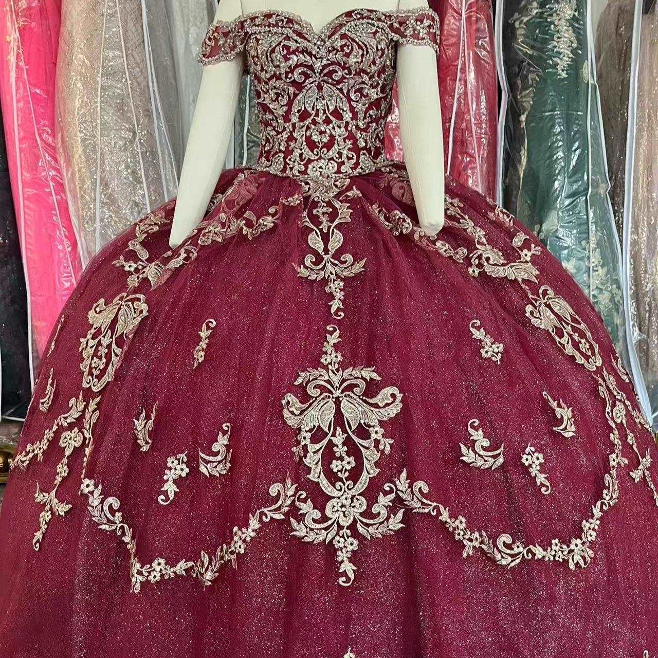 Off-Shoulder Corset-Back Quinceañera Gown - Luzilly Bridal & Apparel