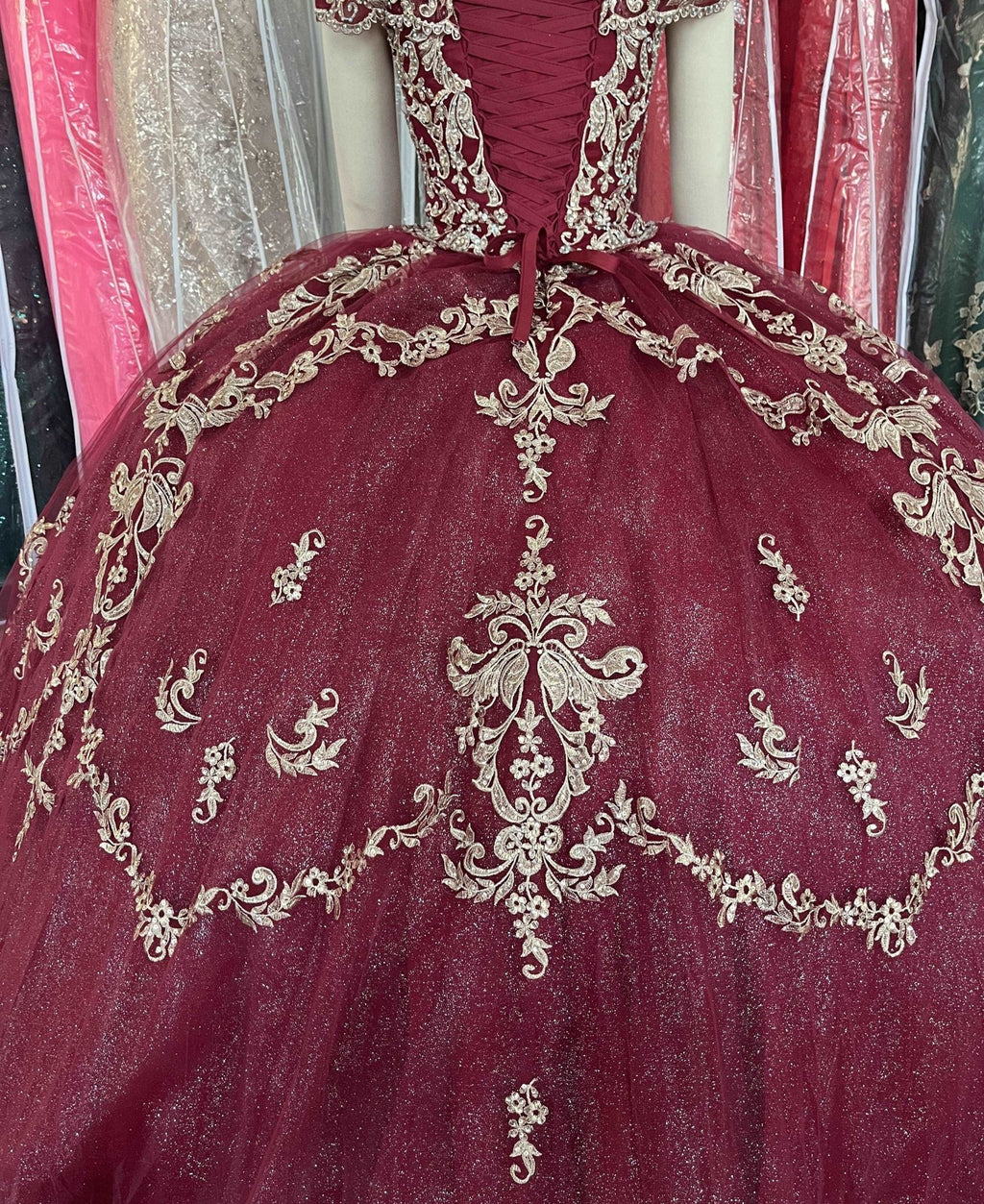Off-Shoulder Corset-Back Quinceañera Gown - Luzilly Bridal & Apparel