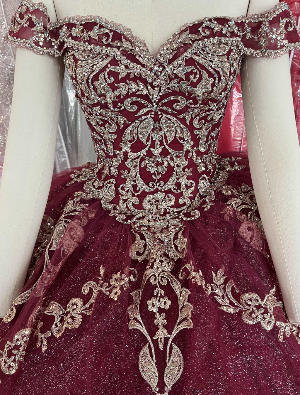 Off-Shoulder Corset-Back Quinceañera Gown - Luzilly Bridal & Apparel
