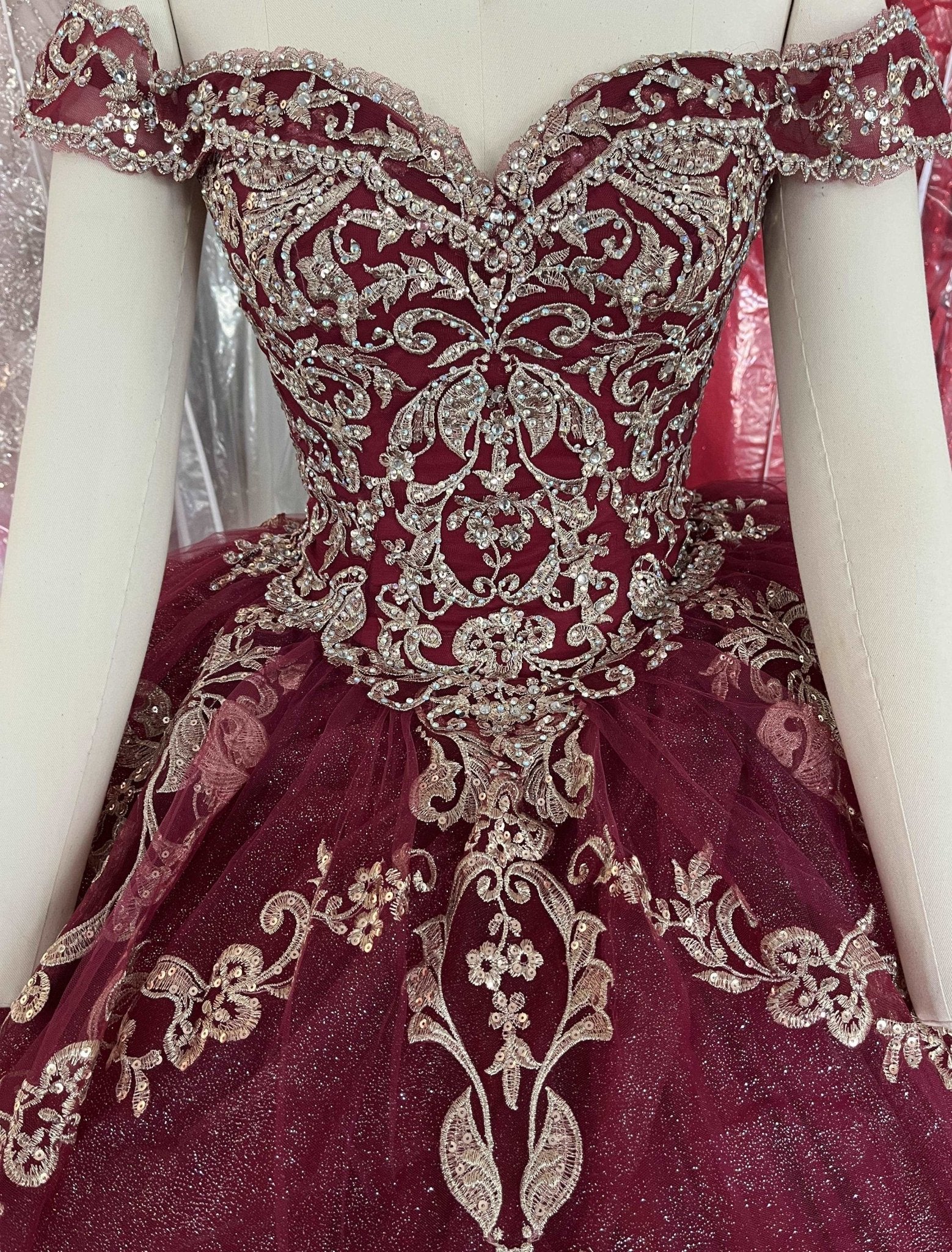 Off-Shoulder Corset-Back Quinceañera Gown - Luzilly Bridal & Apparel