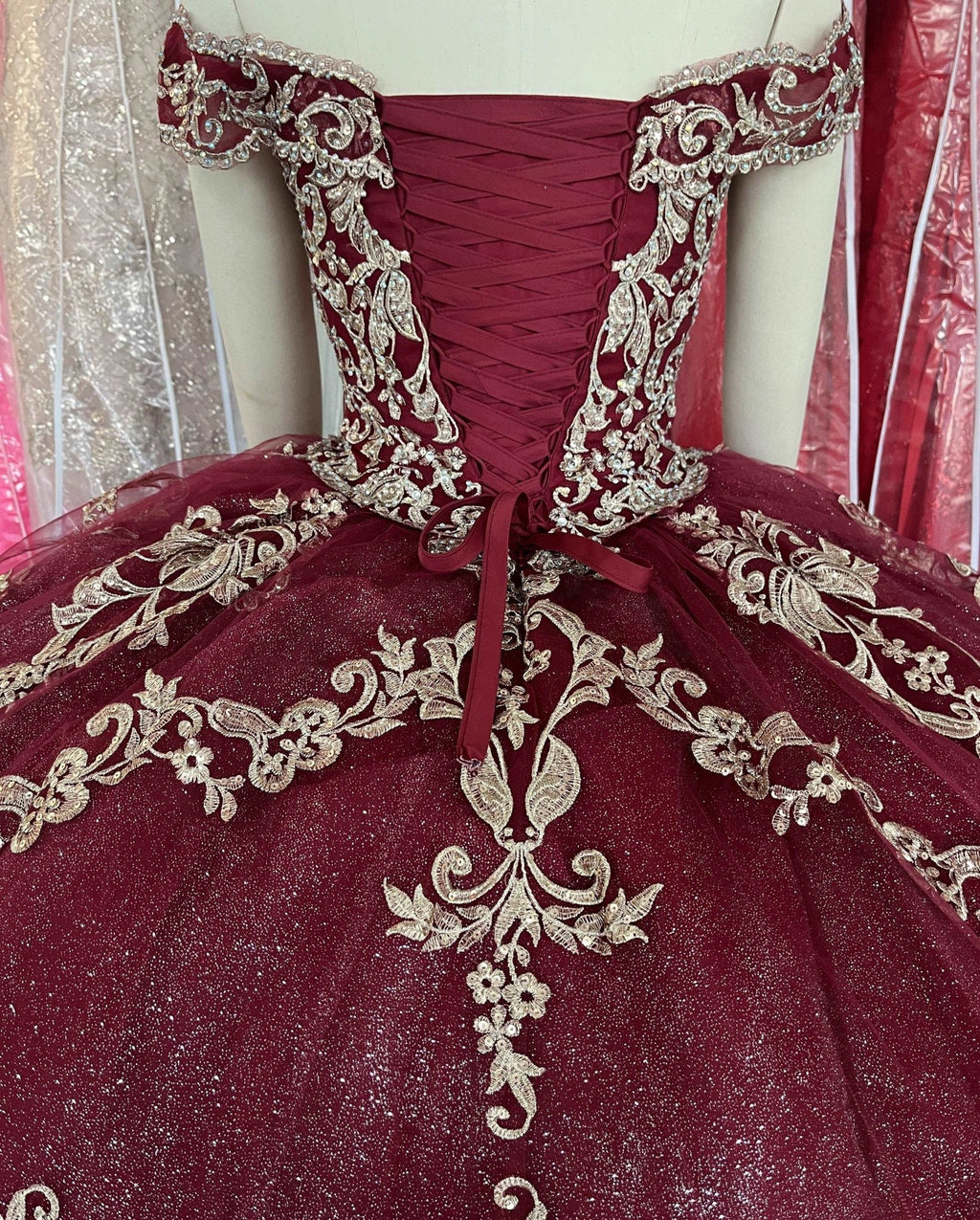 Off-Shoulder Corset-Back Quinceañera Gown - Luzilly Bridal & Apparel