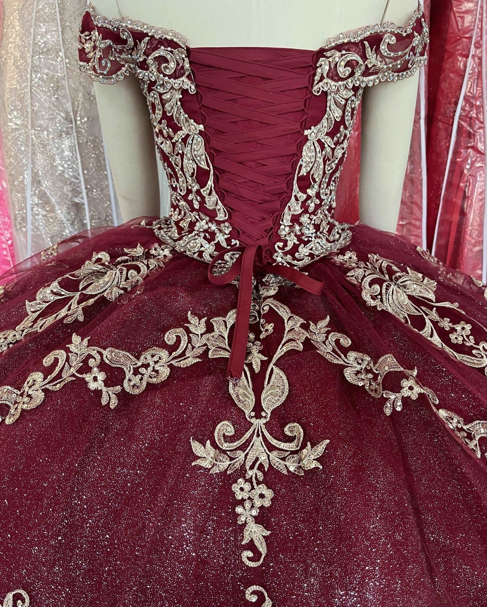 Off-Shoulder Corset-Back Quinceañera Gown - Luzilly Bridal & Apparel