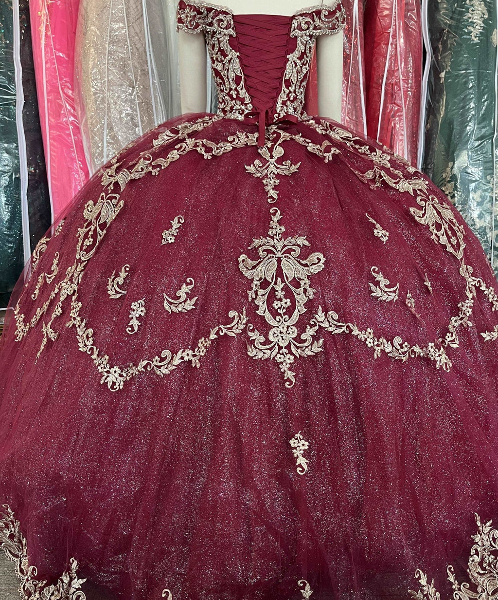 Off-Shoulder Corset-Back Quinceañera Gown - Luzilly Bridal & Apparel