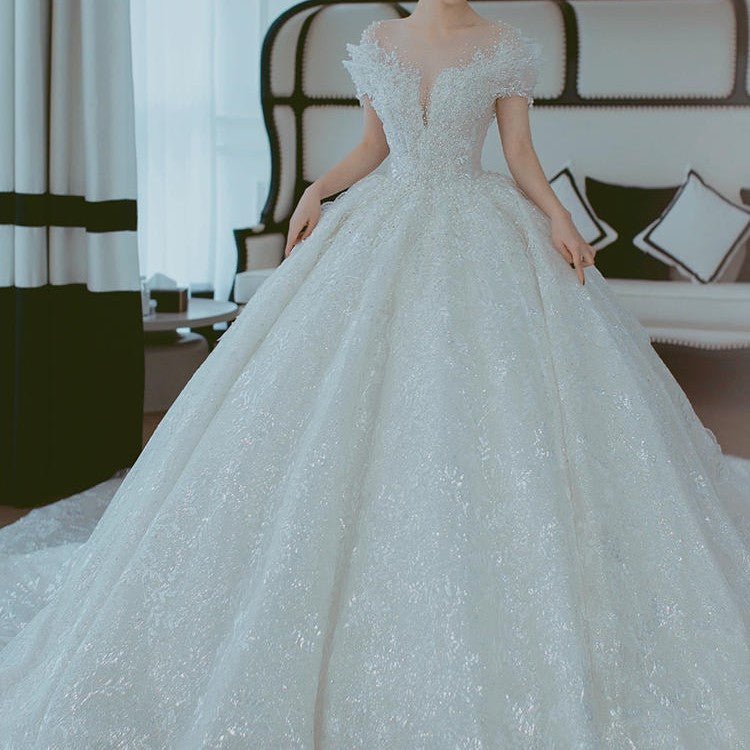French Lace Wedding Dress with Accessory Set Options - Luzilly Bridal & Apparel