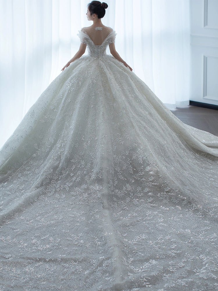 Off Shoulder French Main Wedding Dress - Luzilly Bridal & Apparel