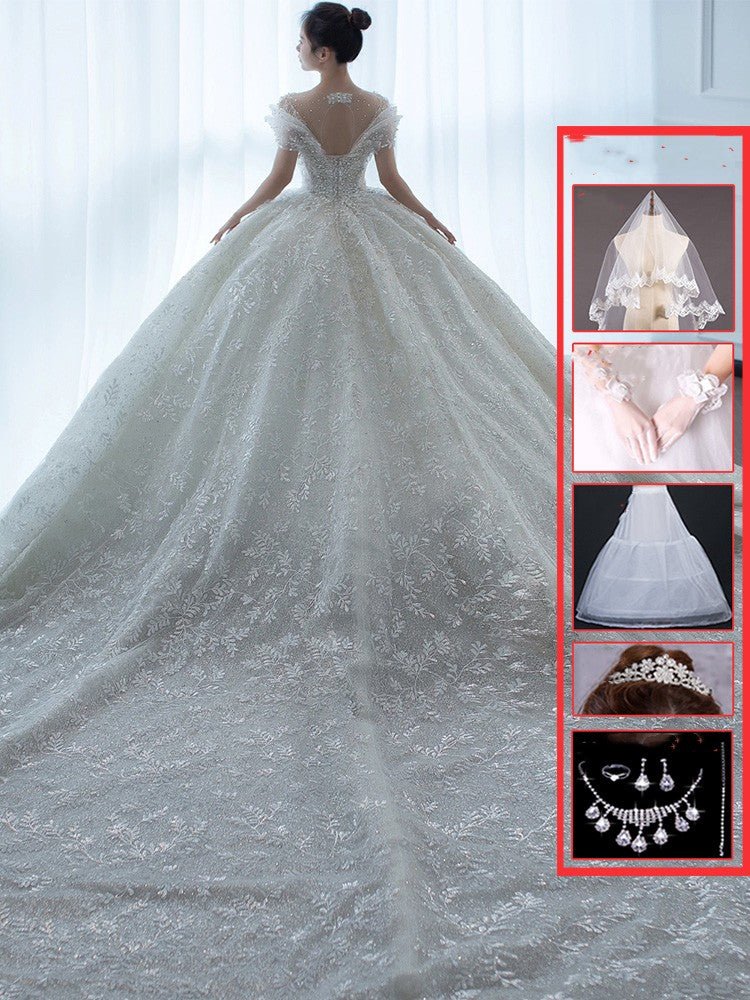 Off Shoulder French Main Wedding Dress - Luzilly Bridal & Apparel