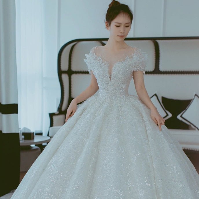 Off Shoulder French Main Wedding Dress - Luzilly Bridal & Apparel