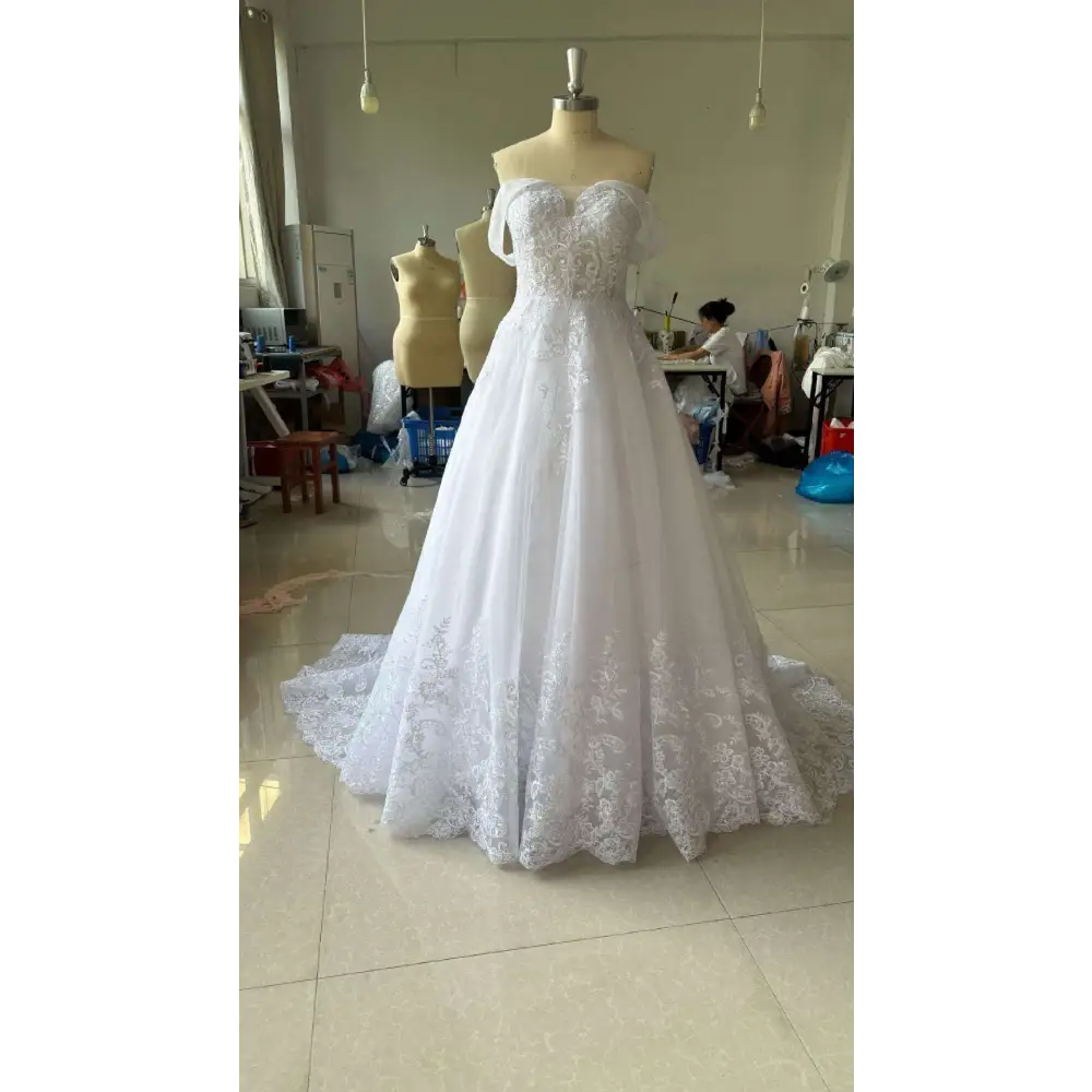 Off-Shoulder Lace Bridal Wedding Dress